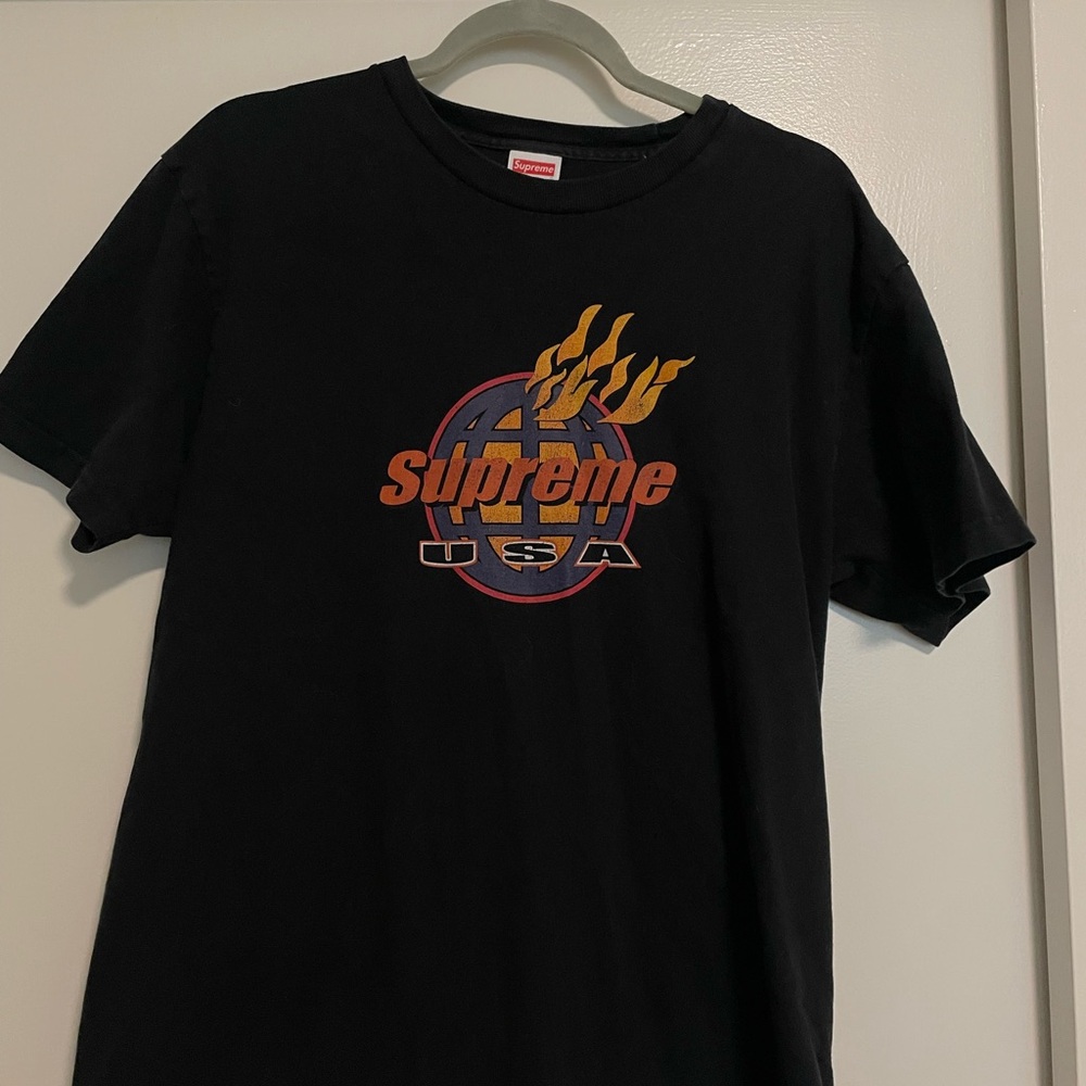 Supreme Fire Black T-shirt fw17